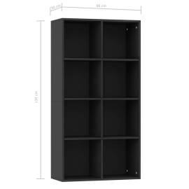 Bibliotecă/servantă, negru, 66x30x130 cm, pal, 11 image