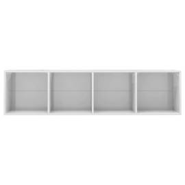 Bibliotecă/comodă tv, alb extralucios, 143x30x36 cm, 6 image