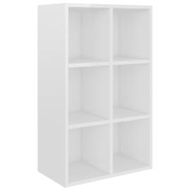 Bibliotecă/servantă, alb extralucios, 66x30x97,8 cm, pal, 2 image