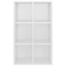 Bibliotecă/servantă, alb extralucios, 66x30x97,8 cm, pal, 9 image