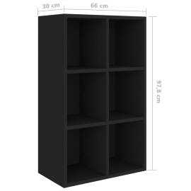 Bibliotecă/servantă, negru, 66x30x97,8 cm, pal, 11 image