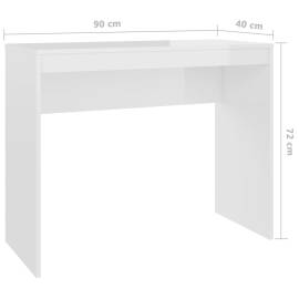 Birou, alb foarte lucios, 90 x 40 x 72 cm, pal, 6 image