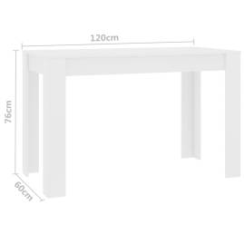 Masă de bucătărie, alb, 120 x 60 x 76 cm, pal, 6 image