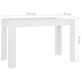 Masă de bucătărie, alb foarte lucios, 120 x 60 x 76 cm, pal, 6 image