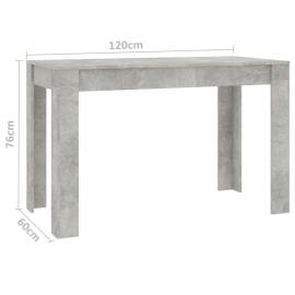 Masă de bucătărie, gri beton, 120 x 60 x 76 cm, pal, 6 image