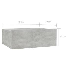 Noptieră suspendată, gri beton, 40x30x15 cm, pal, 7 image