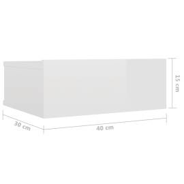 Noptiere suspendate, 2 buc., alb extralucios, 40x30x15 cm, pal, 7 image