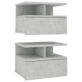 Noptiere suspendate, 2 buc., gri beton, 40x31x27 cm, pal, 2 image