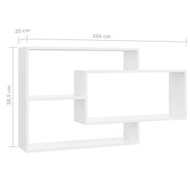 Rafturi de perete, alb, 104x20x58,5 cm, pal, 6 image