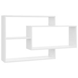 Rafturi de perete, alb extralucios, 104x20x58,5 cm, pal, 2 image