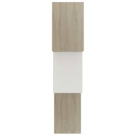 Rafturi de perete, cub, alb/stejar sonoma, 84,5x15x27 cm, pal, 5 image