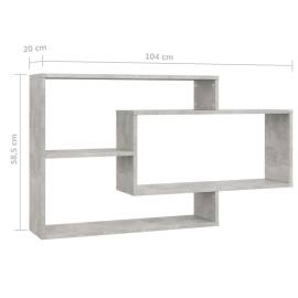 Rafturi de perete, gri beton, 104x20x58,5 cm, pal, 6 image