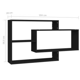 Rafturi de perete, negru, 104x20x58,5 cm, pal, 5 image
