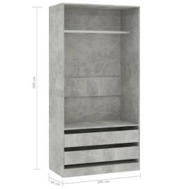 Șifonier, gri beton, 100x50x200 cm, pal, 6 image