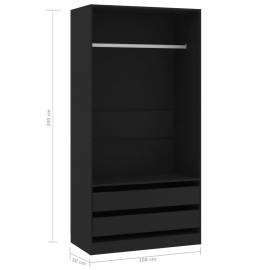 Șifonier, negru, 100x50x200 cm, pal, 6 image