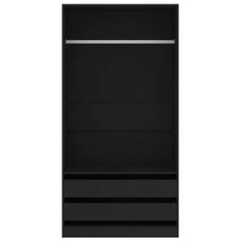 Șifonier, negru, 100x50x200 cm, pal, 4 image