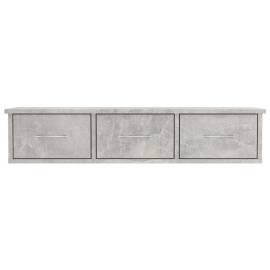 Dulap de perete cu sertare, gri beton, 88x26x18,5 cm, pal, 4 image