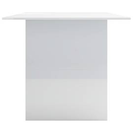 Masă de bucătărie, alb foarte lucios, 180 x 90 x 76 cm, pal, 5 image