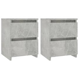 Noptiere, 2 buc., gri beton, 30 x 30 x 40 cm, pal, 2 image