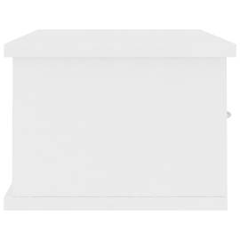Raft de perete cu sertar, alb, 60x26x18,5 cm, pal, 5 image