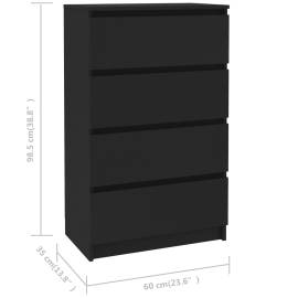 Servantă, negru, 60x35x98,5 cm, pal, 6 image