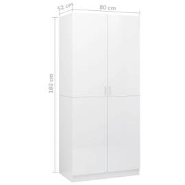 Șifonier, alb extralucios, 80x52x180 cm, pal, 8 image