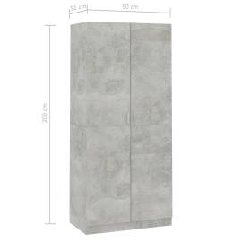 Șifonier, gri beton, 90x52x200 cm, pal, 8 image