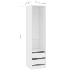 Șifonier cu sertare, alb, 50x50x200 cm, pal, 6 image