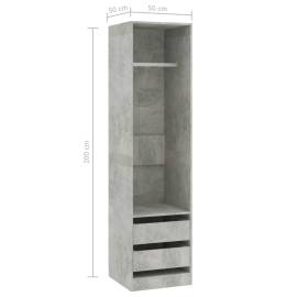 Șifonier cu sertare, gri beton, 50x50x200 cm, pal, 6 image
