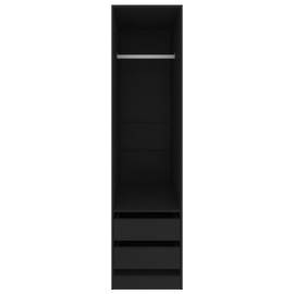 Șifonier cu sertare, negru, 50 x 50 x 200 cm, pal, 4 image