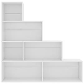 Bibliotecă/separator cameră, alb, 155x24x160 cm, pal, 4 image