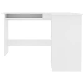 Birou de colț în formă de l, alb, 120 x 140 x 75 cm, pal, 4 image