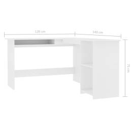 Birou de colț în formă de l, alb, 120 x 140 x 75 cm, pal, 6 image