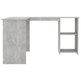 Birou de colț în formă de l, gri beton, 120 x 140 x 75 cm, pal, 5 image