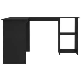 Birou de colț în formă de l, negru, 120 x 140 x 75 cm, pal, 5 image