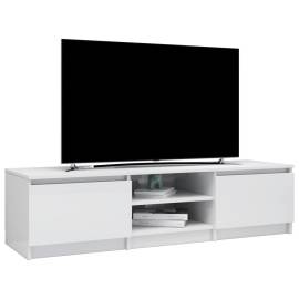 Comodă tv, alb extralucios, 140 x 40 x 35,5 cm, pal, 3 image