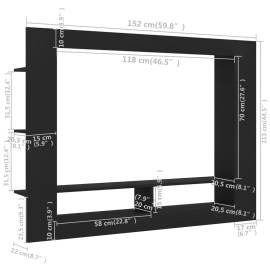 Comodă tv, negru, 152 x 22 x 113 cm, pal, 6 image