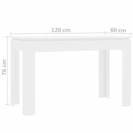 Masă de bucătărie, alb, 120 x 60 x 76 cm, pal, 6 image