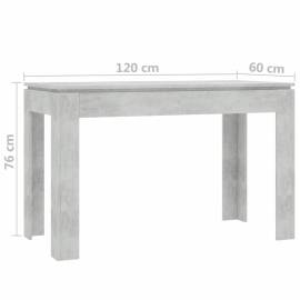 Masă de bucătărie, gri beton, 120 x 60 x 76 cm, pal, 6 image