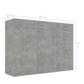 Servantă, gri beton, 105x30x75 cm, pal, 7 image