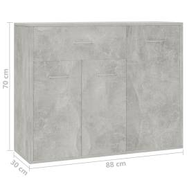 Servantă, gri beton, 88x30x70 cm, pal, 7 image