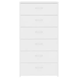 Servantă cu 6 sertare, alb, 50x34x96 cm, pal, 4 image