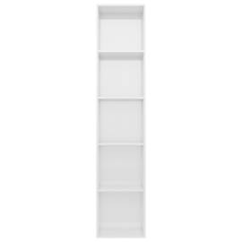 Bibliotecă, alb extralucios, 40 x 30 x 189 cm, pal, 4 image