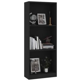 Bibliotecă cu 3 rafturi, negru, 40 x 24 x 108 cm, pal, 3 image