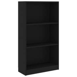 Bibliotecă cu 3 rafturi, negru, 60 x 24 x 108 cm, pal, 2 image