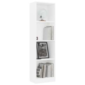 Bibliotecă cu 4 rafturi, alb, 40 x 24 x 142 cm, pal, 3 image