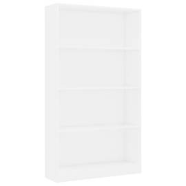 Bibliotecă cu 4 rafturi, alb, 80 x 24 x 142 cm, pal, 2 image