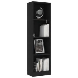 Bibliotecă cu 4 rafturi, negru, 40 x 24 x 142 cm, pal, 3 image