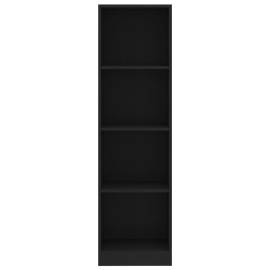 Bibliotecă cu 4 rafturi, negru, 40 x 24 x 142 cm, pal, 4 image