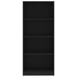Bibliotecă cu 4 rafturi, negru, 60 x 24 x 142 cm, pal, 4 image